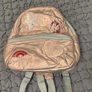 Kids Iridescent Unicorn & Rainbow Backpack - Silver and Blue